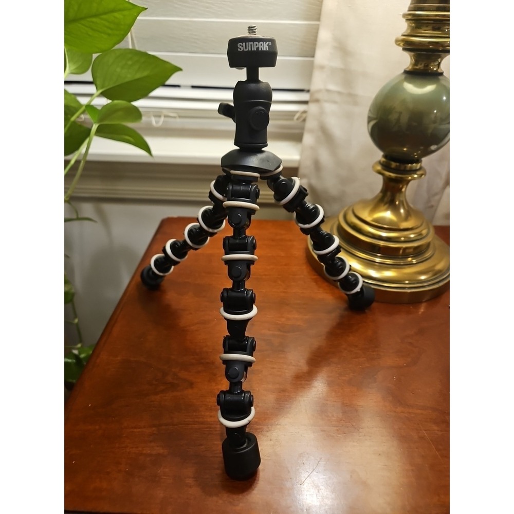 Sunpak Flexible Tabletop Tripod  Adjustable w/‎ Bendable Leg Joints Black